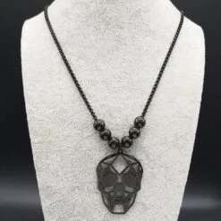 Skull Necklace With Black Pearl(Skull Necklace With Black Pearl) -Crewskull skull necklace with black pearl 661