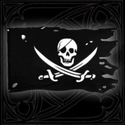 Skull Pirate Flag - Broken Effect, Realistic(Skull Pirate Flag)