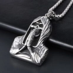 Skull Pray Necklace(Skull Pray Necklace) -Crewskull skull pray necklace 254
