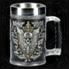 Skull Tankard - 600ml, Stainless Steel, Red/Black(Skull Tankard) -Crewskull skull tankard