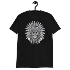 Skull With Indian Headdress T Shirt(Skull With Indian Headdress T Shirt)