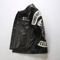 Sons Of Anarchy Sleeveless Jacket(Sons Of Anarchy Sleeveless Leather Jacket) -Crewskull sons of anarchy sleeveless jacket 318