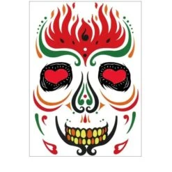 Sugar Skull Full Face Temporary Tattoo(Sugar Skull Full Face Temporary Tattoo) -Crewskull sugar skull full face temporary tattoo 771