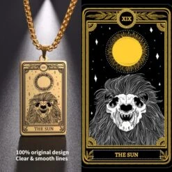 Tarot Card Necklace(Mystical Tarot Card Necklace With Skull Design) -Crewskull tarot card necklace 349