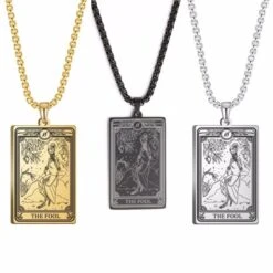 Tarot Card Necklace(Mystical Tarot Card Necklace With Skull Design) -Crewskull tarot card necklace 391