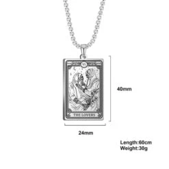 Tarot Card Necklace(Mystical Tarot Card Necklace With Skull Design) -Crewskull tarot card necklace 785