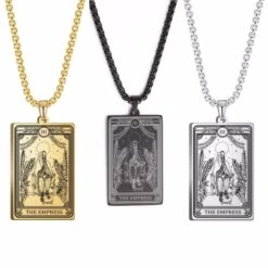 Tarot Card Necklace(Mystical Tarot Card Necklace With Skull Design) -Crewskull tarot card necklace 870