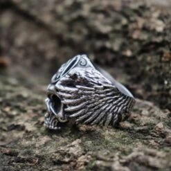 Valknut Skull Ring(Valknut Skull Ring) -Crewskull valknut skull ring 899