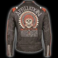 Vintage Indian Skull Leather Jacket - Classic Biker Style(Vintage Indian Skull Leather Jacket)