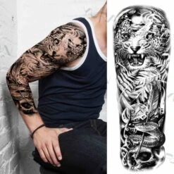 Wild Animals & Skull Temporary Tattoo(Wild Animals Skull Temporary Tattoo)