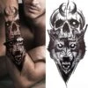 Wolf & Skull Temporary Tattoo(Wolf Skull Temporary Tattoo) -Crewskull wolf skull temporary tattoo 658